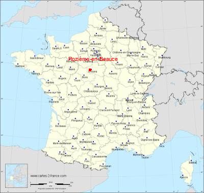 Carte de Rozières-en-Beauce