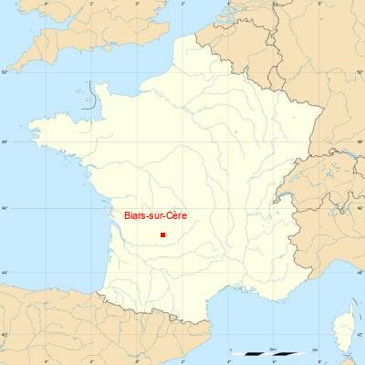 Fond de carte avec Biars-sur-Cère