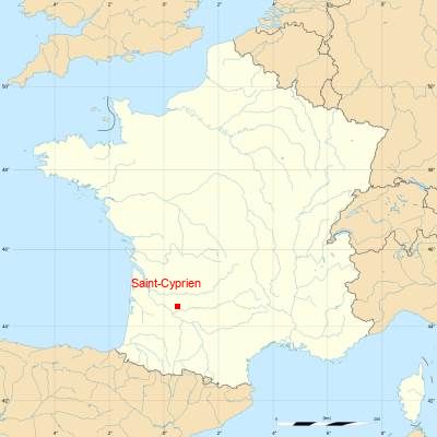 Fond de carte avec Saint-Cyprien
