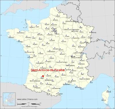 Carte de Saint-Antoine-de-Ficalba