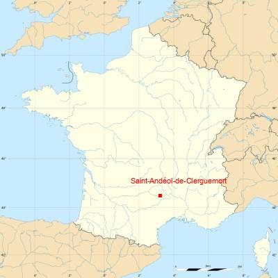 Fond de carte avec Saint-Andéol-de-Clerguemort