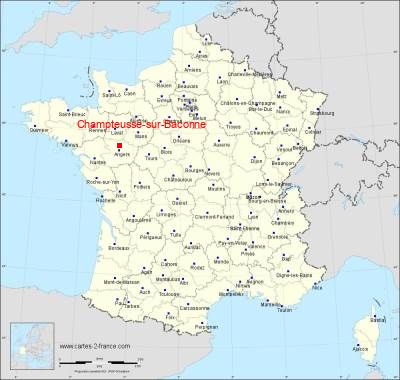 Carte de Champteussé-sur-Baconne