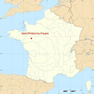 Fond de carte avec Saint-Philbert-du-Peuple