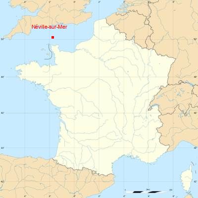 Fond de carte avec Néville-sur-Mer