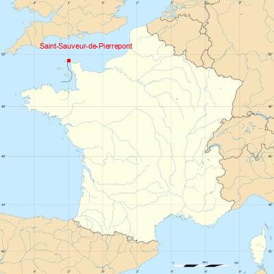Fond de carte avec Saint-Sauveur-de-Pierrepont