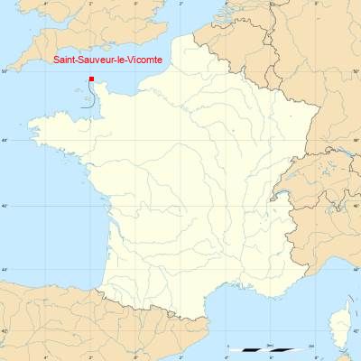 Fond de carte avec Saint-Sauveur-le-Vicomte