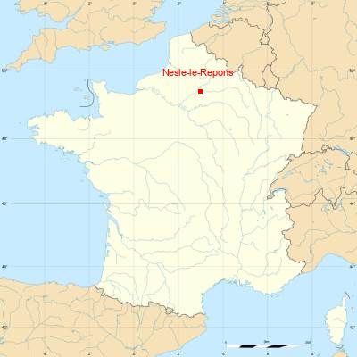 Fond de carte avec Nesle-le-Repons