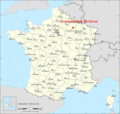 Carte de Souain-Perthes-lès-Hurlus