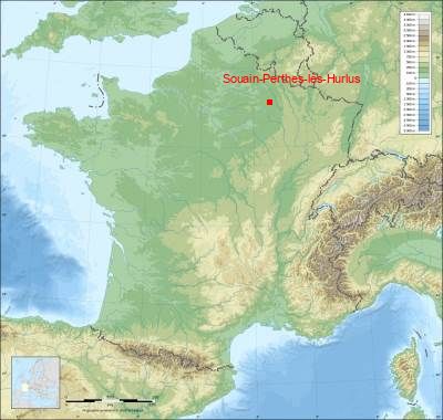 Carte de Souain-Perthes-lès-Hurlus
