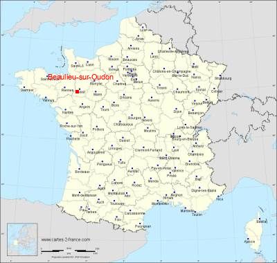 Carte de Beaulieu-sur-Oudon