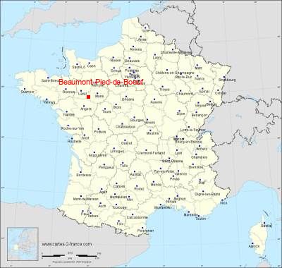 Carte de Beaumont-Pied-de-Boeuf