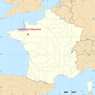 Fond de carte avec Loigné-sur-Mayenne