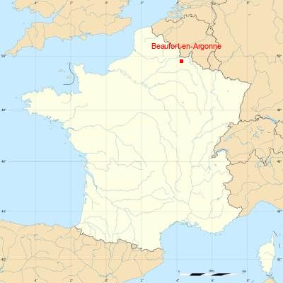 Fond de carte avec Beaufort-en-Argonne