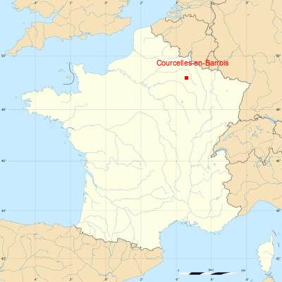 Fond de carte avec Courcelles-en-Barrois