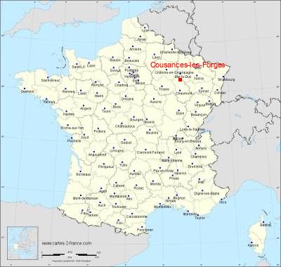 Carte de Cousances-les-Forges