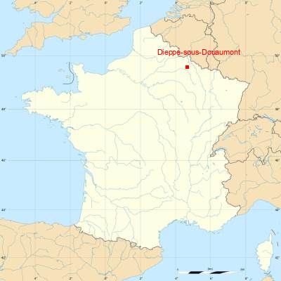 Fond de carte avec Dieppe-sous-Douaumont