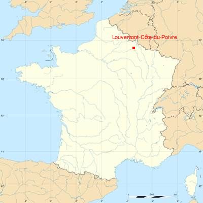 Fond de carte avec Louvemont-Côte-du-Poivre