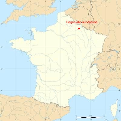 Fond de carte avec Regnéville-sur-Meuse