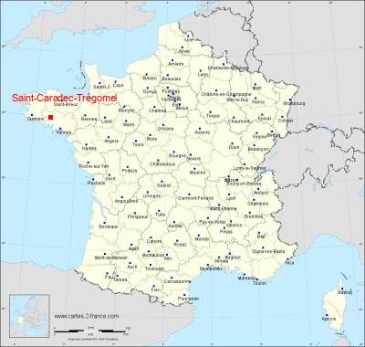 Carte de Saint-Caradec-Trégomel