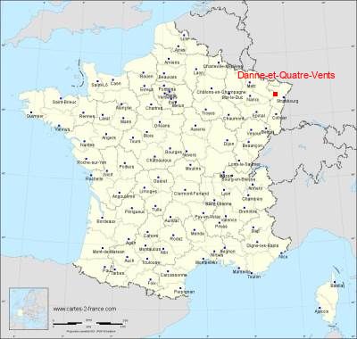 Carte de Danne-et-Quatre-Vents