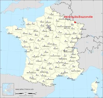 Carte de Heining-lès-Bouzonville