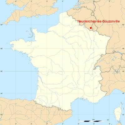 Fond de carte avec Neunkirchen-lès-Bouzonville