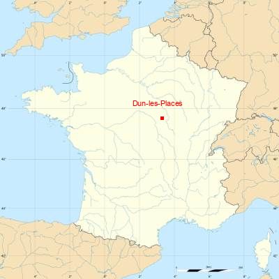 Fond de carte avec Dun-les-Places