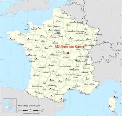 Carte de Montigny-sur-Canne