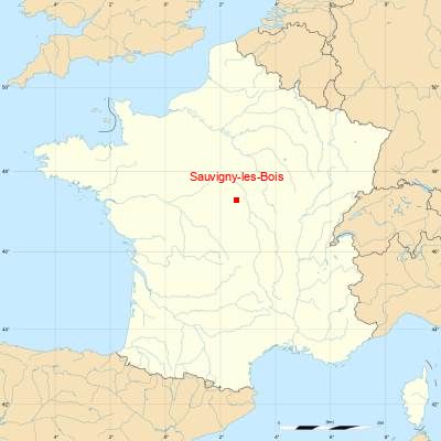 Fond de carte avec Sauvigny-les-Bois