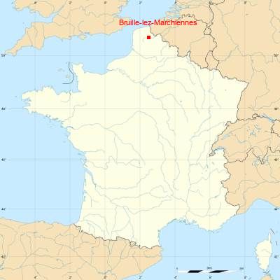Fond de carte avec Bruille-lez-Marchiennes