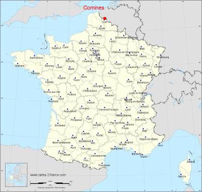 Carte de Comines