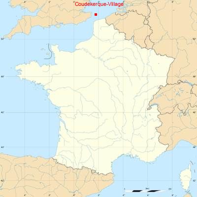 Fond de carte avec Coudekerque-Village