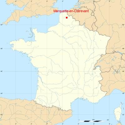 Fond de carte avec Marquette-en-Ostrevant
