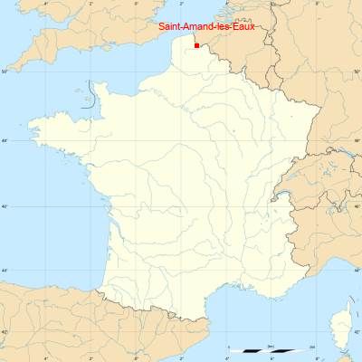 Fond de carte avec Saint-Amand-les-Eaux