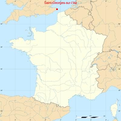 Fond de carte avec Saint-Georges-sur-l'Aa