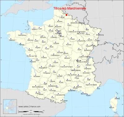 Carte de Tilloy-lez-Marchiennes