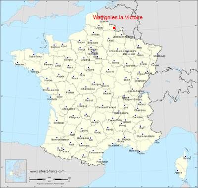 Carte de Wattignies-la-Victoire