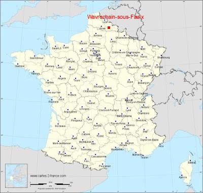 Carte de Wavrechain-sous-Faulx