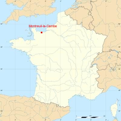 Fond de carte avec Montreuil-la-Cambe