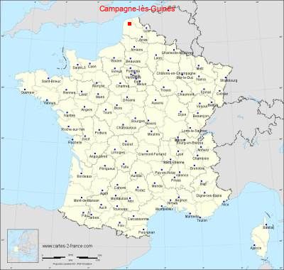Carte de Campagne-lès-Guines