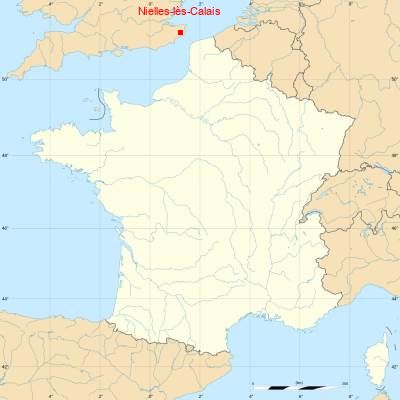 Fond de carte avec Nielles-lès-Calais