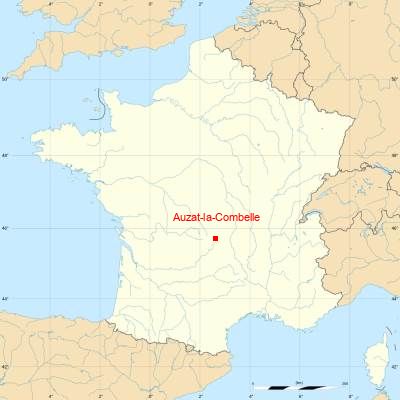 Fond de carte avec Auzat-la-Combelle