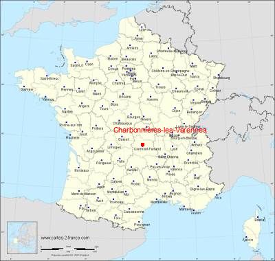 Carte de Charbonnières-les-Varennes