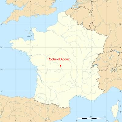 Fond de carte avec Roche-d'Agoux