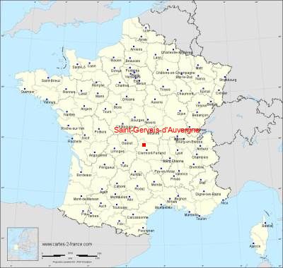 Carte de Saint-Gervais-d'Auvergne