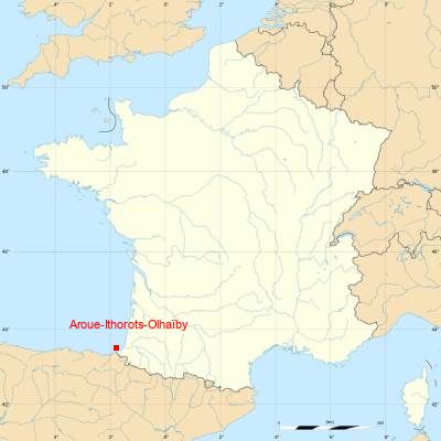 Fond de carte avec Aroue-Ithorots-Olhaïby
