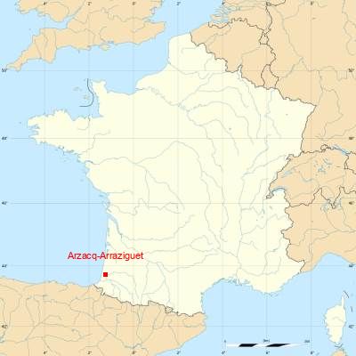 Fond de carte avec Arzacq-Arraziguet