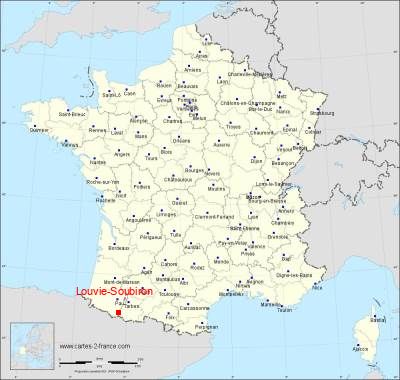 Carte de Louvie-Soubiron