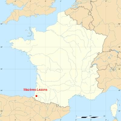 Fond de carte avec Mazères-Lezons