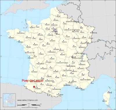 Carte de Poey-de-Lescar